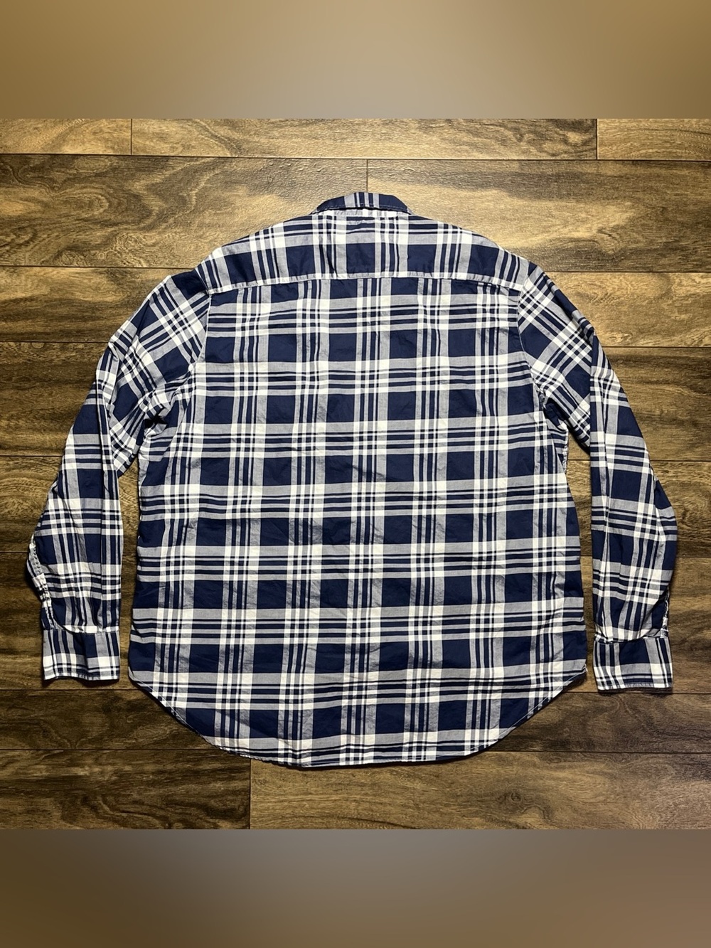 Frank & Eileen Eileen Italian Cotton Shirt Women’s Large Navy Plaid Relaxed EUC - Picture 2 of 11